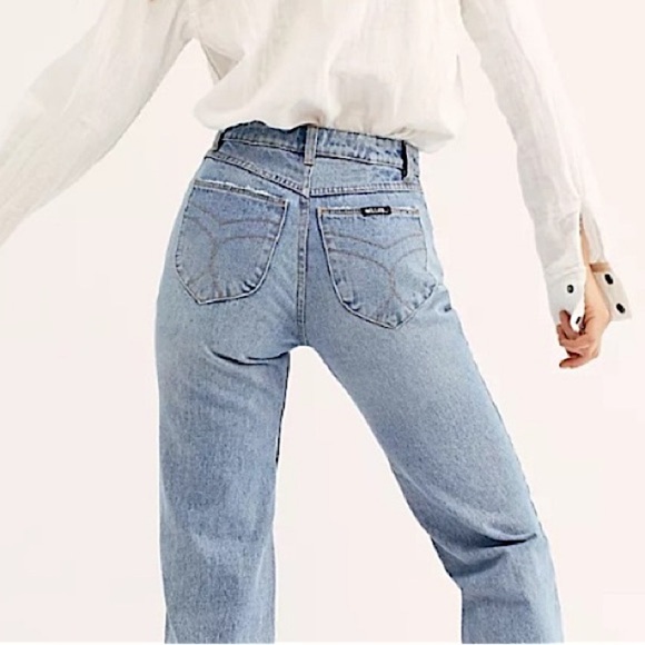 ROLLA’S 90s Classic Straight Leg Jeans 90s Blue High Rise Free People REVOLVE - Picture 5 of 17